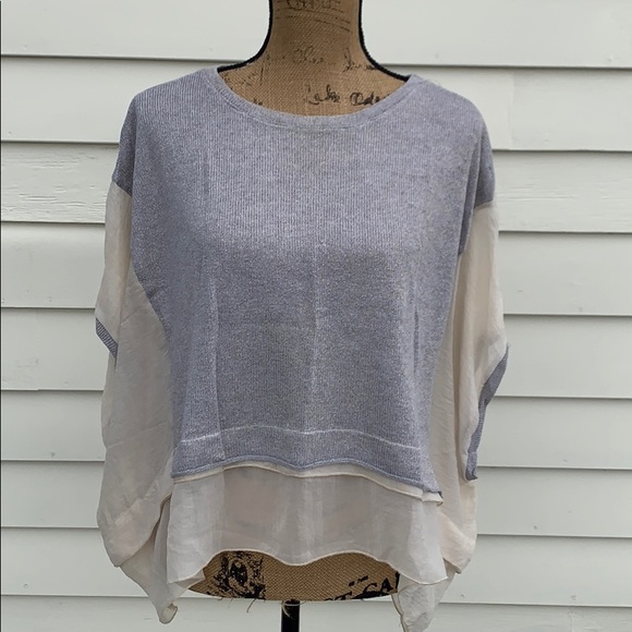 Mixed material sweater top m/l - Picture 1 of 3